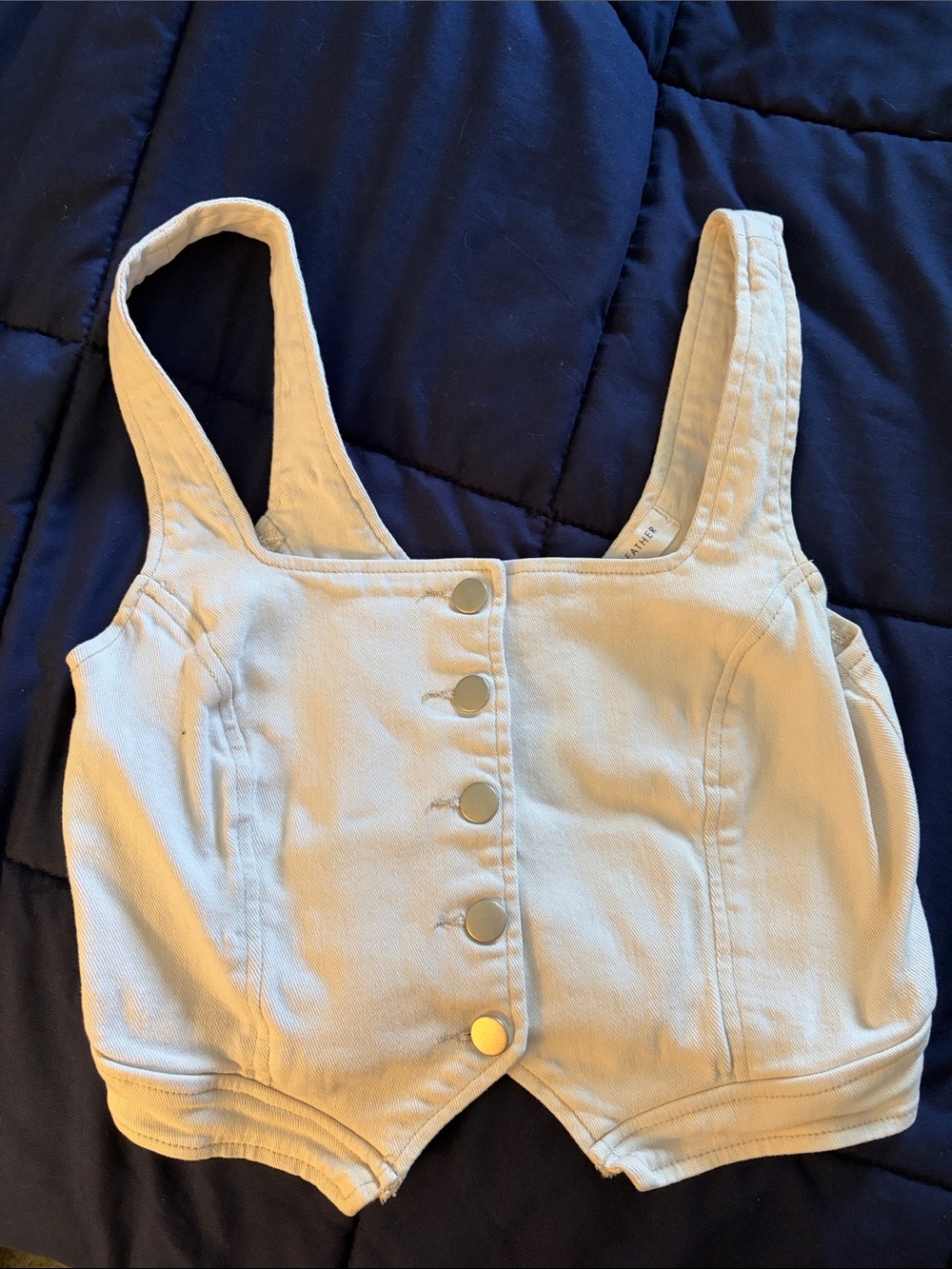 Cream Button-Front Tank Top